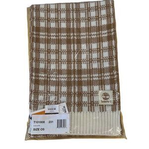 Timberland Plaid Scarf Beige & Off-White NWT